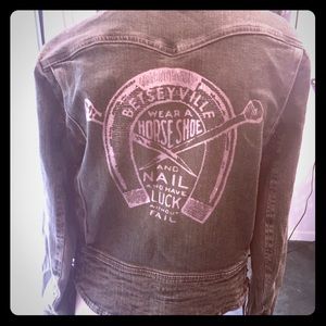 betsey johnson betseyville jean motorcycle jacket
